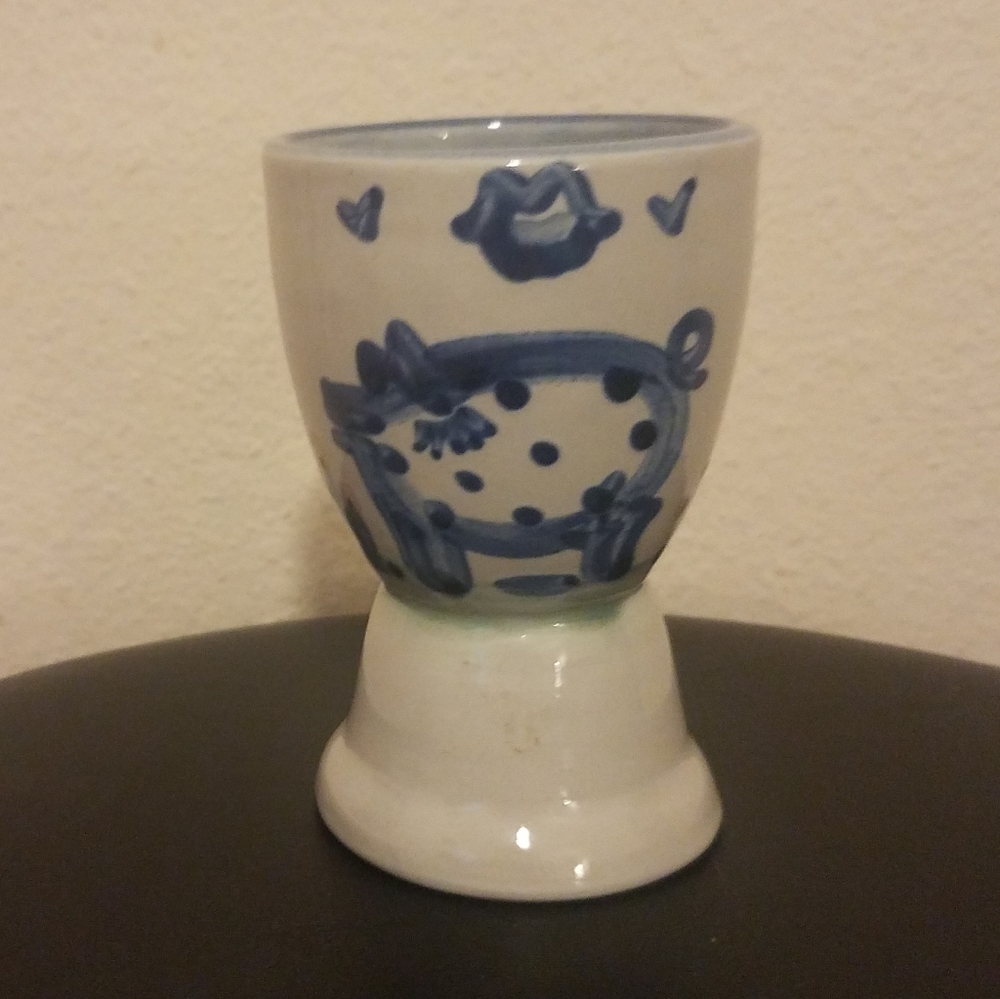 M.A. HADLEY DOUBLE EGG CUP COUNTRY SCENE PIG